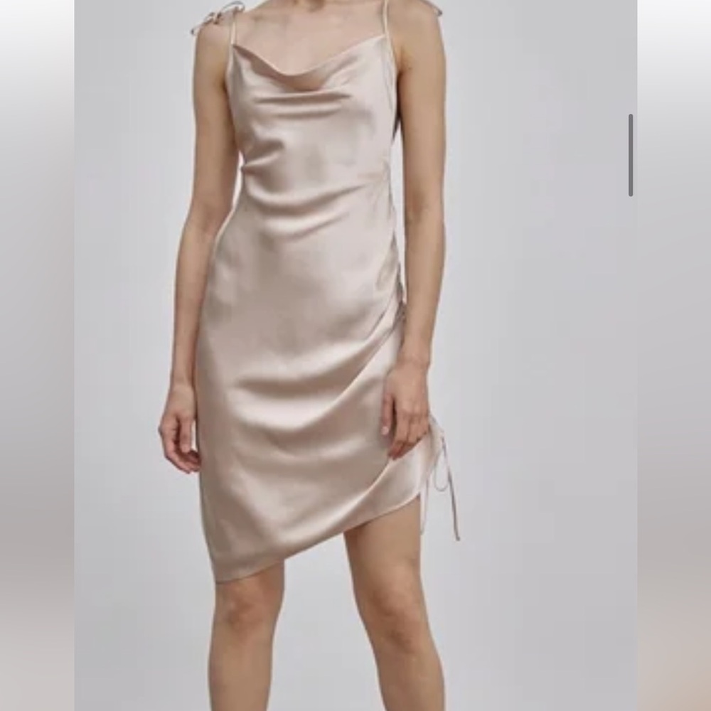 Elegant Satin Mini Dress in Brown